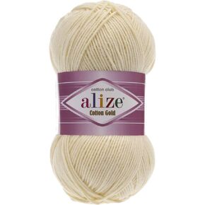 55% Cotton 45% Acrylic Alize Cotton Gold Yarn 1 Skein/Ball 100 gr 360 yds (1-Cream)