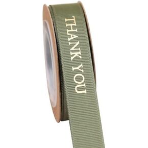 5/8 Inch,10-Yard Spool, Metallic Gold Print Thank You, Grosgrain Ribbon for Christmas,Birthday, Wedding,Craft Decoration Gift Wrapping,All Crafting and Sewing (Blue)