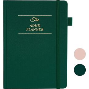 JUBTIC ADHD Planner for Adults Women- Undated Daily & Weekly ADHD Journal for Neurodivergent Brains, Organization, Goal-Setting, and Time Management - Gift for Men and Women with ADHD(Pink,8.5"x5.8")