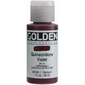 Golden Fluid Acrylic, 1 Ounce Bottle, Quinacridone Violet (2330-1)