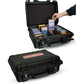 Graded Card Storage Box – Impact-Resistant Case Holds 160 Cards, 4 Rows, TSA Padlock Eyelets, Air Travel Carry-On Approved – Ideal Slab Case for Graded Cards, Sports Cards & Trading Card Storage