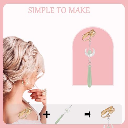 48 Pcs Clip on Earring Converters for None Pierced Ears DIY Earring Jewelry Making Findings with 2 Colors, Silver and Gold in Kuwait