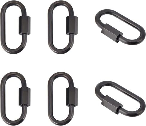 UNICRAFTALE 6Pcs 304 Stainless Steel Screw Carabiner Lock Charms Oval Keychain Clasps Black Keychain Clip Hook Quick Link for DIY Bracelet Necklaces Keychain Jewelry Making in Saudi Arabia