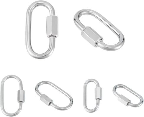 UNICRAFTALE 6Pcs 304 Stainless Steel Screw Carabiner Lock Charms Oval Keychain Clasps Black Keychain Clip Hook Quick Link for DIY Bracelet Necklaces Keychain Jewelry Making in Saudi Arabia