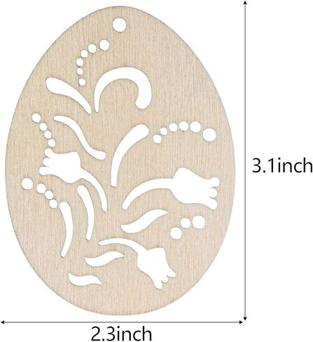 40 قطعة بيضة عيد الفصح قطع خشبية غير مكتملة بيضة خشبية فارغة قطع بيض خشبية عيد الفصح قطع خشبية بيض خشبية للحرف اليدوية (40) in Kuwait