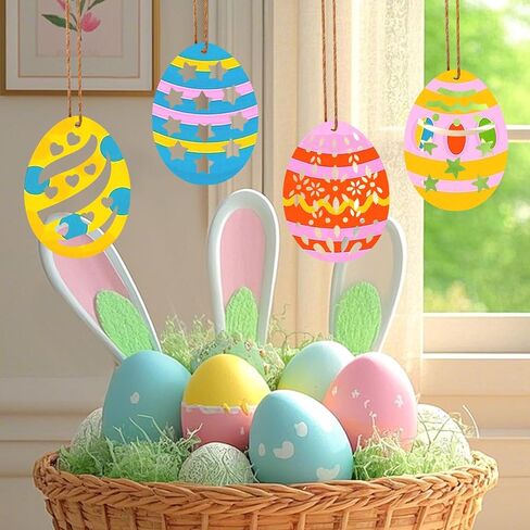 40 قطعة بيضة عيد الفصح قطع خشبية غير مكتملة بيضة خشبية فارغة قطع بيض خشبية عيد الفصح قطع خشبية بيض خشبية للحرف اليدوية (40) in Kuwait