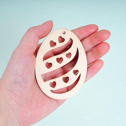 40 قطعة بيضة عيد الفصح قطع خشبية غير مكتملة بيضة خشبية فارغة قطع بيض خشبية عيد الفصح قطع خشبية بيض خشبية للحرف اليدوية (40) in Kuwait