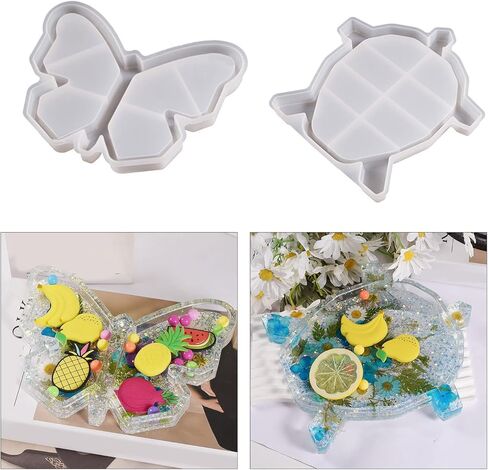 Large Butterfly Tray Resin Mold,Silicone Butterflies Epoxy Resin Casting Mold DIY Coaster Dish Resin Mold Mat for Jewelry Making in Kuwait