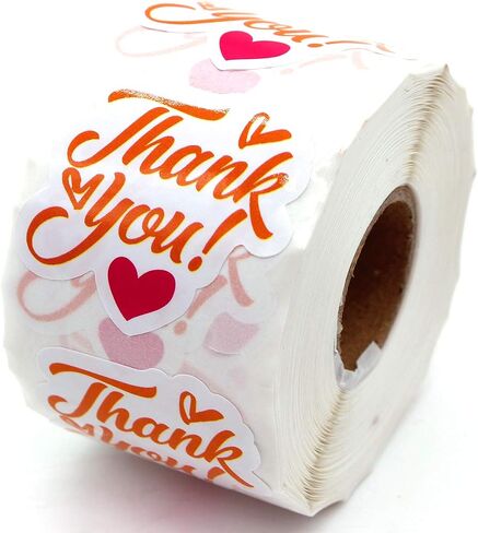 1.5 Inch Cute Small Business Stickers,Thank You Love Stickers, Small Shop Stickers, Small Business, Packaging Sticker, Thank You Sticker, 500 PCS (Orange) in Saudi Arabia