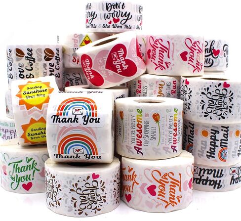 1.5 Inch Cute Small Business Stickers,Thank You Love Stickers, Small Shop Stickers, Small Business, Packaging Sticker, Thank You Sticker, 500 PCS (Orange) in Saudi Arabia