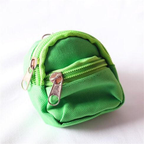 Mini Doll Zipper Backpack,Cute School Bag Model Dollhouse School Accessory for 1/6 Scale Dollhouse,Dolls Accessories Costume Ornament Photography Props,Keys Purse Dollhouse Accessories (Green) in Saudi Arabia