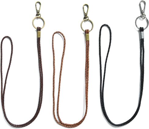 GENIQUE leather lanyards for id badges, key leather lanyard, 21 inch length lanyard leather for keys, id badges, flash drive in Kuwait