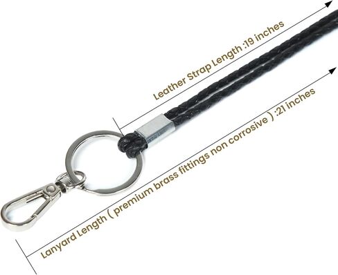 GENIQUE leather lanyards for id badges, key leather lanyard, 21 inch length lanyard leather for keys, id badges, flash drive in Kuwait