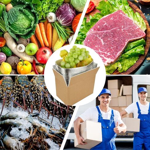 Acrux7 8 PCs صناديق شحن معزولة مع بطانات وأكياس رقائق الألومنيوم ، 10.2 "x6.3" × 7.1 in Kuwait