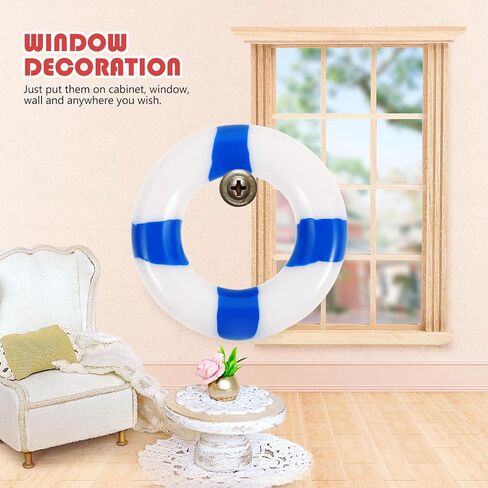 PRETYZOOM 10pcs Mini Life Rings - 1'' Plastic Lifebuoy Ornaments for Craft, Dollhouse Swimming Ring Props, Nautical Cake Decoration in Saudi Arabia