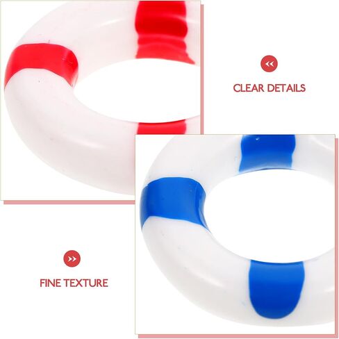 PRETYZOOM 10pcs Mini Life Rings - 1'' Plastic Lifebuoy Ornaments for Craft, Dollhouse Swimming Ring Props, Nautical Cake Decoration in Saudi Arabia