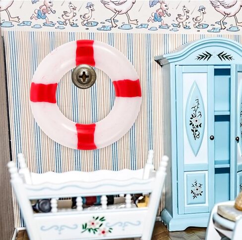 PRETYZOOM 10pcs Mini Life Rings - 1'' Plastic Lifebuoy Ornaments for Craft, Dollhouse Swimming Ring Props, Nautical Cake Decoration in Saudi Arabia