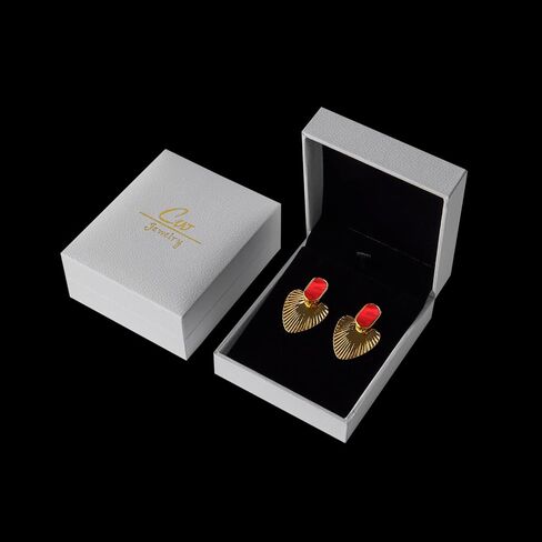 CW 24K gold-plated heart dangle earrings, exquisite and simple black gold love earrings, suitable for all women and all occasions. in Saudi Arabia