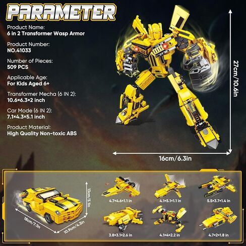 Transforming Building Blocks Set for Adults, Convertible Truck and Robot Building Kit Model, 6 in 2 Building Creative Action Mech Toys Halloween Xmas Gift for Boys and Girls (Blue) in Saudi Arabia