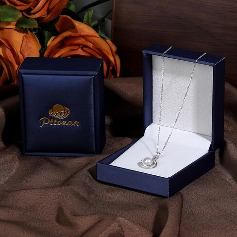 Pearl Necklaces for Women, Birthday Gifts for Women Freshwater Round Pearl Pendant Dainty 925 Silver Black Choker Necklace -Gift for Wife Wedding Birthday Anniversary Jewelry-Mom Girlfriend Her Mothers Day Valentines Day Christmas Day Gifts in Saudi Arabia