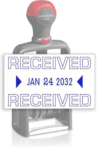 Heavy Duty Style Office Date Stamp with Entered - Self Inking Dater - Style A - Blue & Red Ink Color in Kuwait