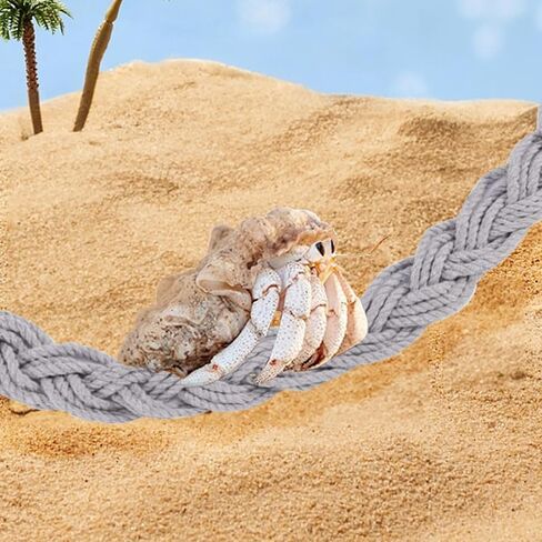 Hermit Crab Climbing Rope, 23.6 Inches, Cotton, Reptile Climbing Accessory, Gray in Kuwait