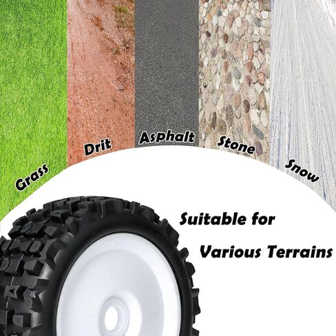 RC Station 1/8 Scale RC Buggy Tires 17mm Hex RC Wheels and Tires PreGlued 17mm Hex 1/8 RC Buggy Tires and Wheels with Foam Inserts, for Arrma Typhon 6S 3S Talion 6S, Team Losi 8IGHT, HPI 4PCS in Saudi Arabia