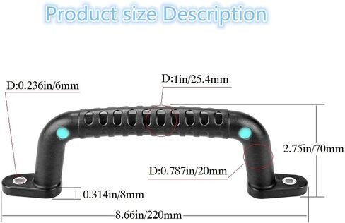 4 Safety Playground Handles Luminous, Swing Set Kids Safety Hand Grips for Playset, Climbing Frame, Play House, Playroom Ladder Handles, Door Handles, Bunk Bed Handles (Black) in Kuwait