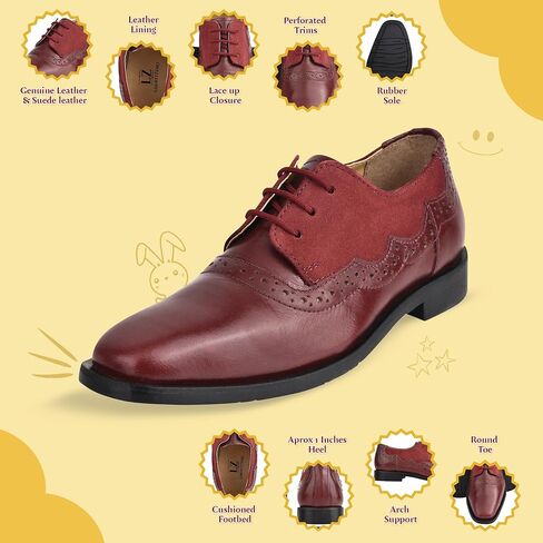Formal Shoes for Boys Genuine Leather Kids Dress Shoes Lace Up Oxford Shoes Animal Print Shoes for Wedding & Party in Saudi Arabia