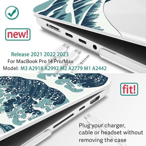 May Chen Case لـ M4 MacBook Pro 14 Inge Case A3112 A3401 Max A3185 ، M3 A2918 A2992 ، M2 A2779 M1 A2442 ، 2024 2023 2022 2021 releas in Kuwait