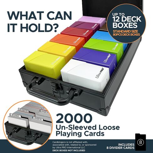 Game Card Storage Case (PRO/MTG Edition) | Suitable for Magic The Gathering, Yugioh, and Other TCG Etc (Game Not Included) | Includes 8 Dividers | Fits up to 2000 Loose Unsleeved Cards in Saudi Arabia