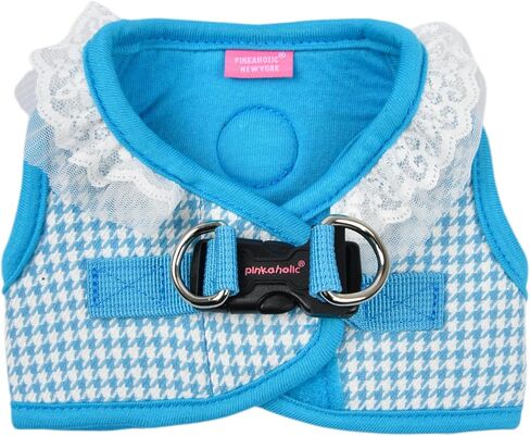 Pinkaholic New York Davina Dog Vest Harness (Step-in) Houndstooth Pattern Fashionable Cute Spring Summer Harness for Small Dogs, Indian Pink, Large in Saudi Arabia