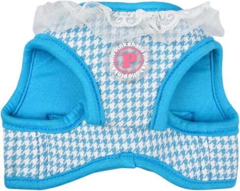 Pinkaholic New York Davina Dog Vest Harness (Step-in) Houndstooth Pattern Fashionable Cute Spring Summer Harness for Small Dogs, Indian Pink, Large in Saudi Arabia