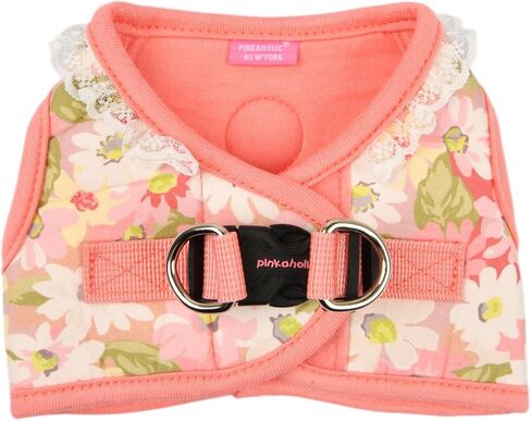 Pinkaholic New York Davina Dog Vest Harness (Step-in) Houndstooth Pattern Fashionable Cute Spring Summer Harness for Small Dogs, Indian Pink, Large in Saudi Arabia