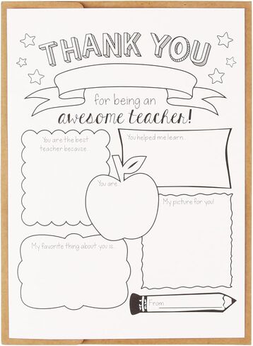 CJ&M Teacher Appreciation Week Card, Teacher Survey, Teacher Card, Teacher Thank You, Teacher Coloring Page, All About My Teacher in Kuwait