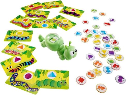Mattel Games Patty-Pillar Fisher-Price Kids Pre-School Game و Colors و Shapes & Match مع البطاقات والرموز و Caterpillar Spinner ، 2 إلى 6 لاعبين ، هدية للأطفال الذين تتراوح أعمارهم بين 3 سنوات وأكبر in Kuwait