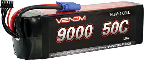 Venom Drive Series 50C 4S - 9000mAh 14.8V LiPo RC Battery, Lithium Polymer 4 Cell - Soft Silicone Connector & Compatible w/ 2WD, 4WD, Truck & Buggies in Saudi Arabia