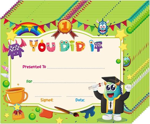 WhatSign 30PCS Kindergarten Graduation Certificate Preschool Diploma Kindergarten Achievement Certificates for Kid Certificate of Completion Student Awards Elementary School Teacher Classroom Supplies in Saudi Arabia