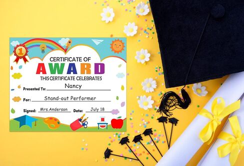 WhatSign 30PCS Kindergarten Graduation Certificate Preschool Diploma Kindergarten Achievement Certificates for Kid Certificate of Completion Student Awards Elementary School Teacher Classroom Supplies in Saudi Arabia