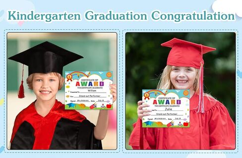 WhatSign 30PCS Kindergarten Graduation Certificate Preschool Diploma Kindergarten Achievement Certificates for Kid Certificate of Completion Student Awards Elementary School Teacher Classroom Supplies in Saudi Arabia