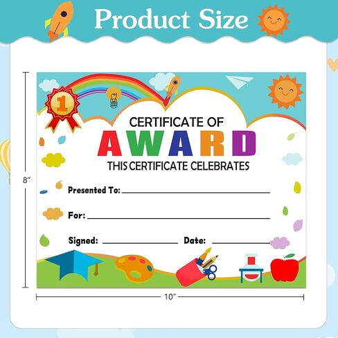 WhatSign 30PCS Kindergarten Graduation Certificate Preschool Diploma Kindergarten Achievement Certificates for Kid Certificate of Completion Student Awards Elementary School Teacher Classroom Supplies in Saudi Arabia