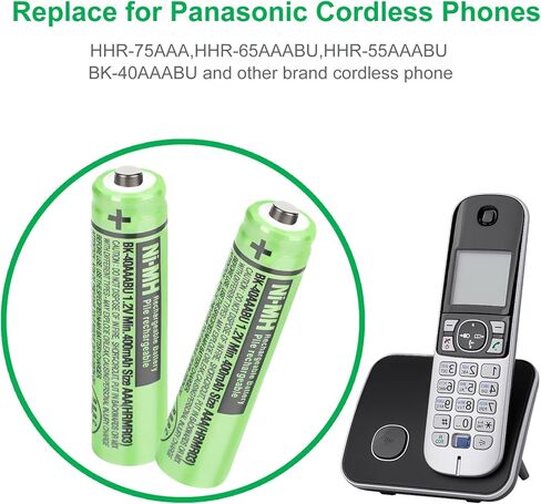 4Pack BK-40AAABU Ni-MH AAA Rechargeable Batteries 400mah AAA Ni-MH Rechargeable Batteries 1.2V for Panasonic Cordless Phones, Remote Controls, Electronics in Saudi Arabia