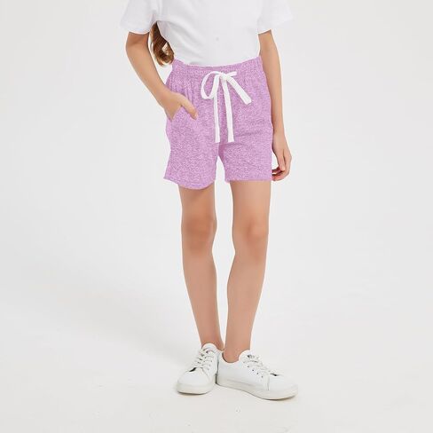 3-Pack Kids/Girls/Teen Girls Athletic Shorts Dry-Fit High Waisted Running Shorts with Pockets (5-18 Years) in Saudi Arabia