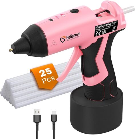 Gogonova Cordless Hot Glue Gun ، 15S تسخين سريع مع 2AH المدمج في بطارية مسدس Glue Glue Hot Batter in Kuwait