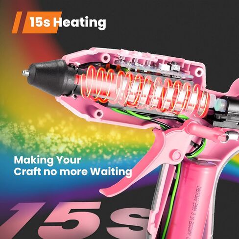 Gogonova Cordless Hot Glue Gun ، 15S تسخين سريع مع 2AH المدمج في بطارية مسدس Glue Glue Hot Batter in Kuwait