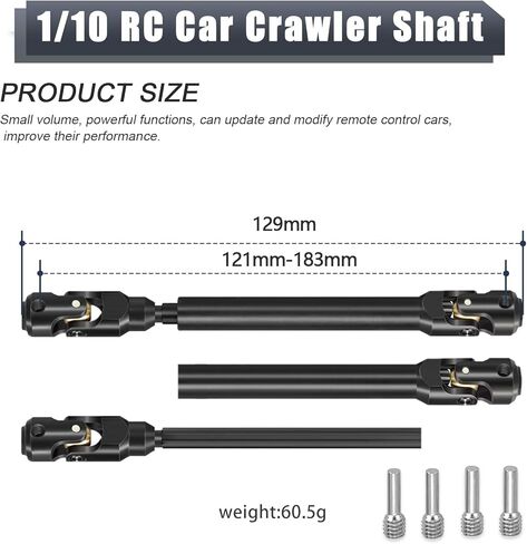 Driveshaft 68mm Stainless Steel CVD 1/10 RC Crawler Universal Drive Shaft for Traxxas TRX4 Axial SCX10 90046 AXI03007 Wraith Capra D90 TF2 Redcat GEN8 1/10 Crawler Upgrade Drive Shaft Part (1 pc) in Kuwait