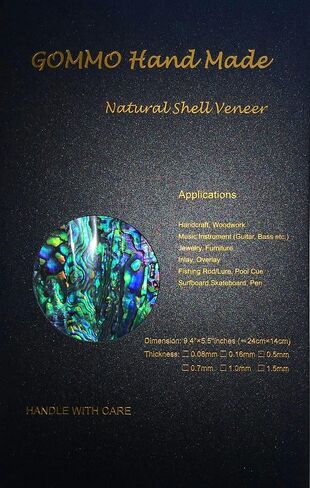 GOMMO White & Gold Mother of Pearl Nacre Shell Adhesive Veneer Sheet for Inlay Craft (240mm x 140mm) in Saudi Arabia