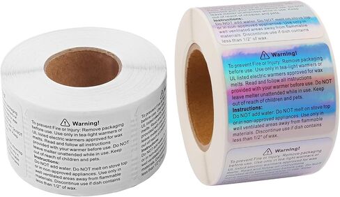 500pcs Wax Melt Warning Labels 1.5 Inch Candle Warning Label Candle Jar Container Stickers Round Candle Safety Labels Sticker for DIY Candle Jars Stickers, Candle Container, Candle Boxes(Rainbow) in Kuwait