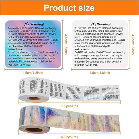 500pcs Wax Melt Warning Labels 1.5 Inch Candle Warning Label Candle Jar Container Stickers Round Candle Safety Labels Sticker for DIY Candle Jars Stickers, Candle Container, Candle Boxes(Rainbow) in Kuwait