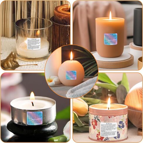 500pcs Wax Melt Warning Labels 1.5 Inch Candle Warning Label Candle Jar Container Stickers Round Candle Safety Labels Sticker for DIY Candle Jars Stickers, Candle Container, Candle Boxes(Rainbow) in Kuwait
